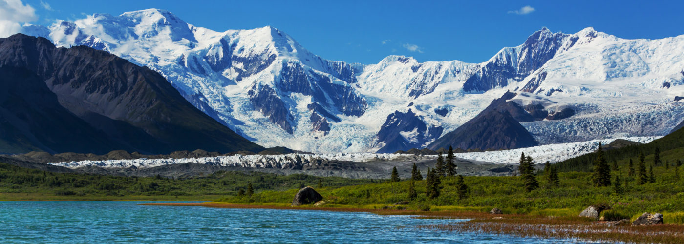A view of the mountains at Wrangell-St. Elias National Park