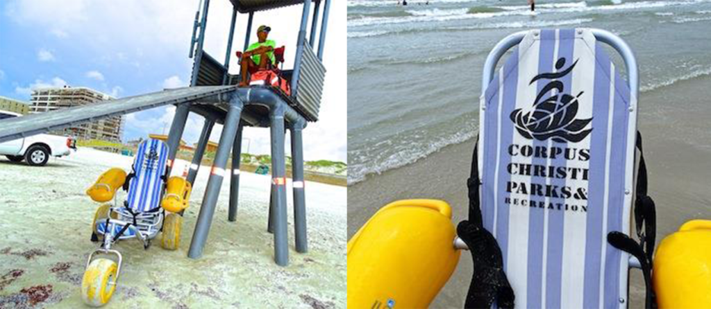 Beach wheelchairs the beaches of Corpus Christi, Texas