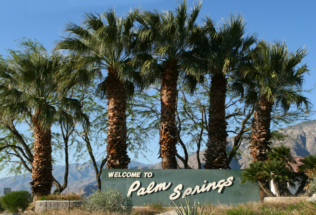 Welcome to Palm Springs sign in Palm Springs, California