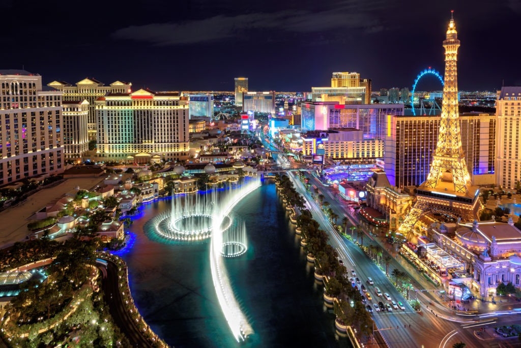 View of the Las Vegas Strip in Las Vegas, Nevada