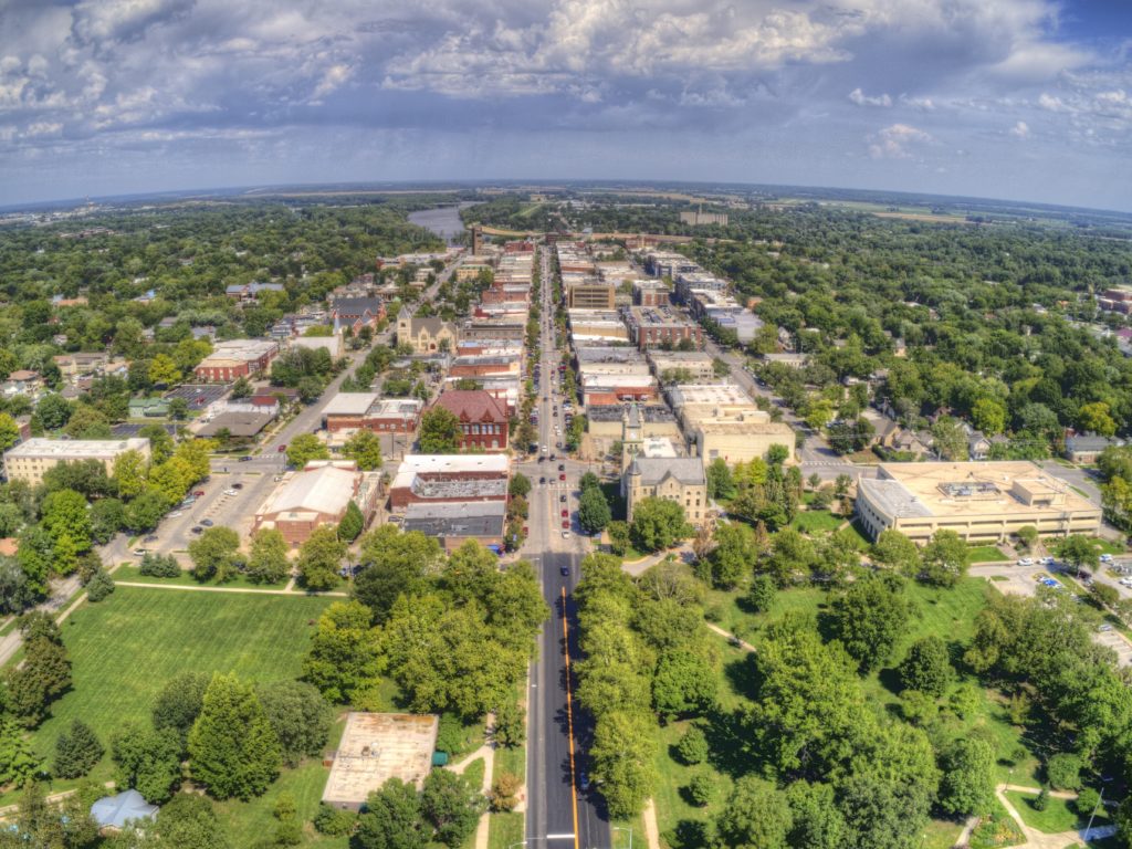 Aerial view of Lawrence, Kansas