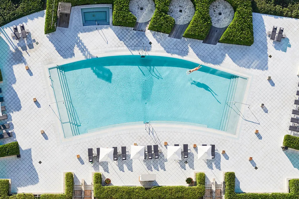 Overhead view of pool at the Carillon Miami Wellness Resort