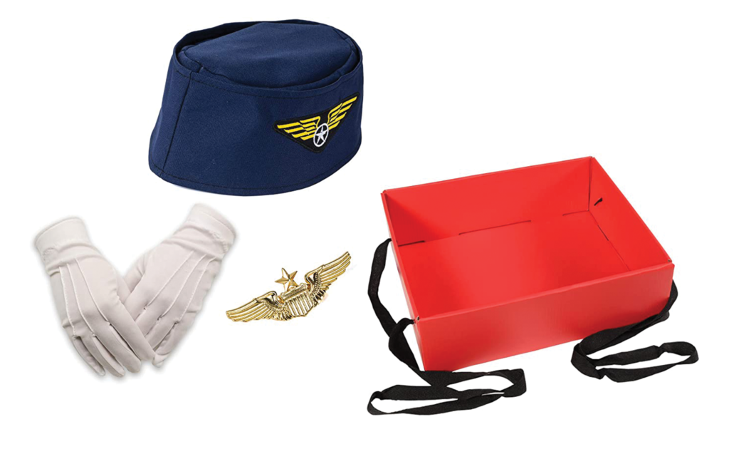 Flight attendant costume accessory set