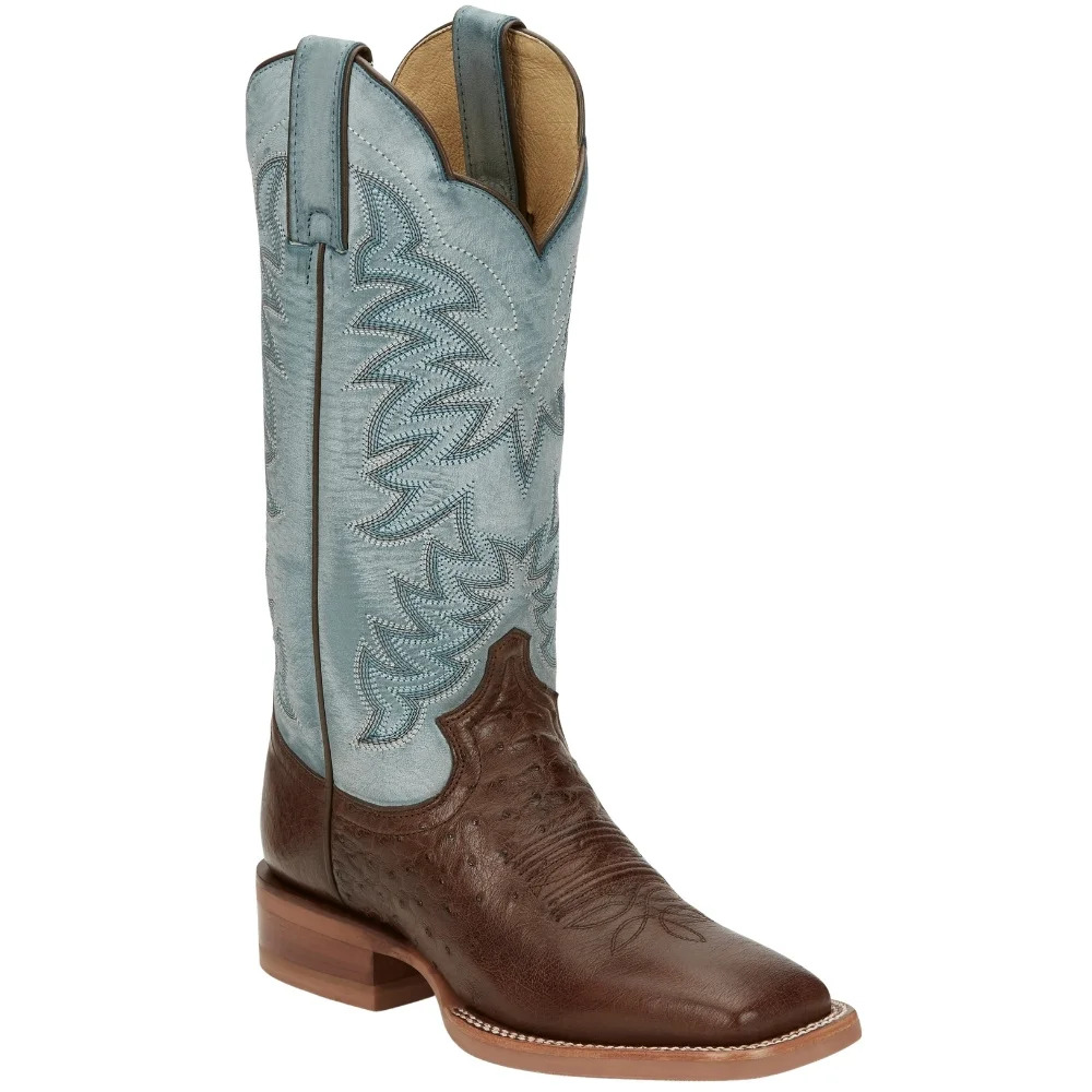 Justin Ralston Smooth Ostrich Square Toe Cowboy Boots