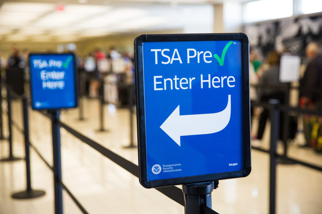 TSA PreCheck sign at airport
