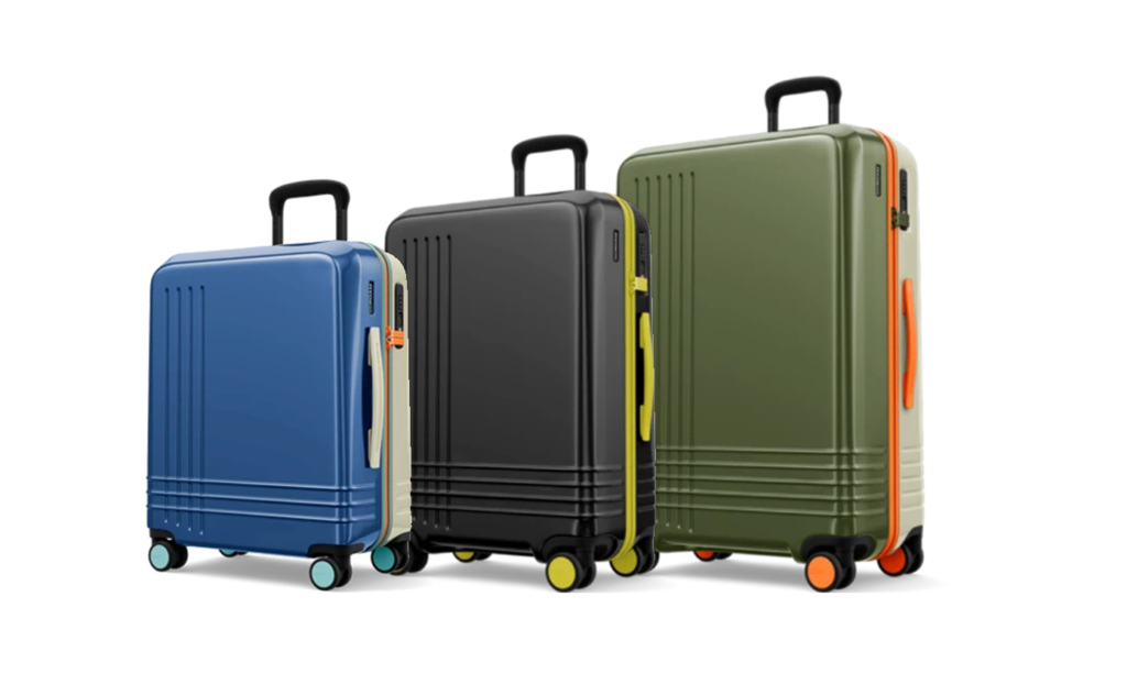 Three size options of the ROAM Expandable Suitcase