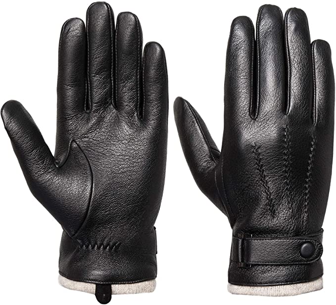 Mens Genuine Leather Gloves With Touchscreen Technology