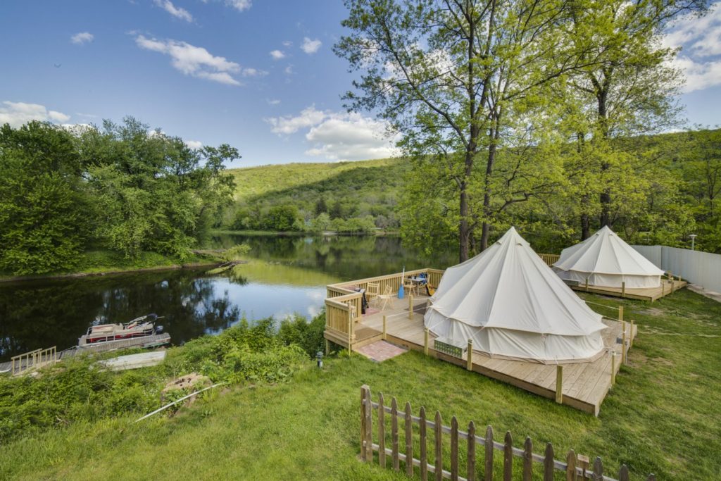 Glamping tents at the Shawnee Inn and Golf Resort
