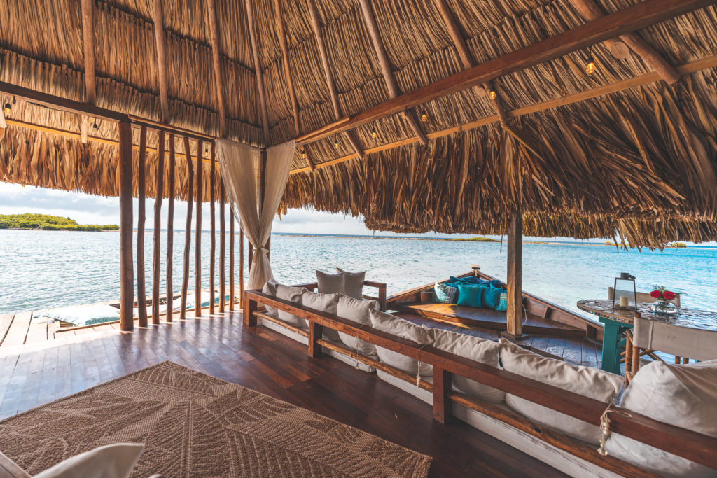 Deck overlooking the ocean at Aruba Ocean Villas