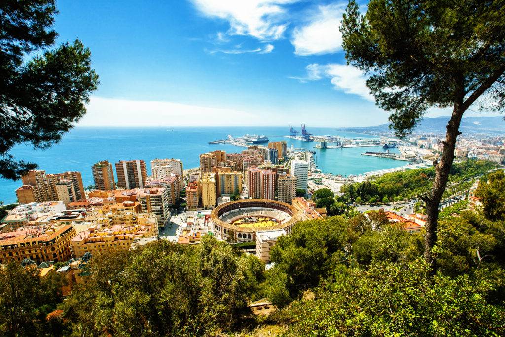 Aerial view of coast of Málaga, Spain