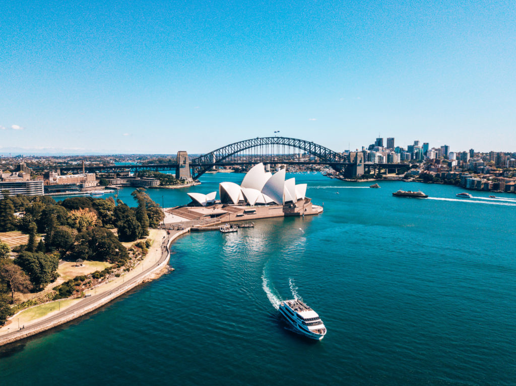 Skyline of Sydney, Australia featuring the Sydney Opera House