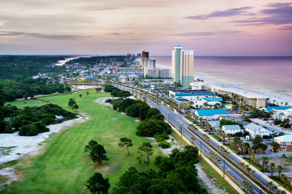 Aerial view of Panama City Beach, Florida