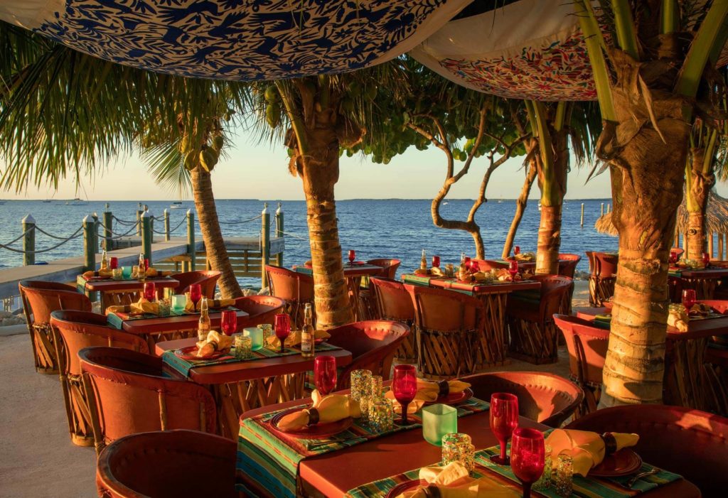 Outdoor dining area at Bungalows Key Largo, Florida
