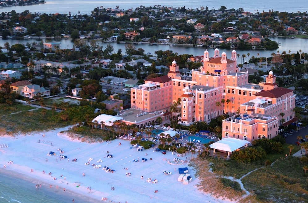 Aerial view of the exterior of Don Cesar in St. Pete Beach, Florida