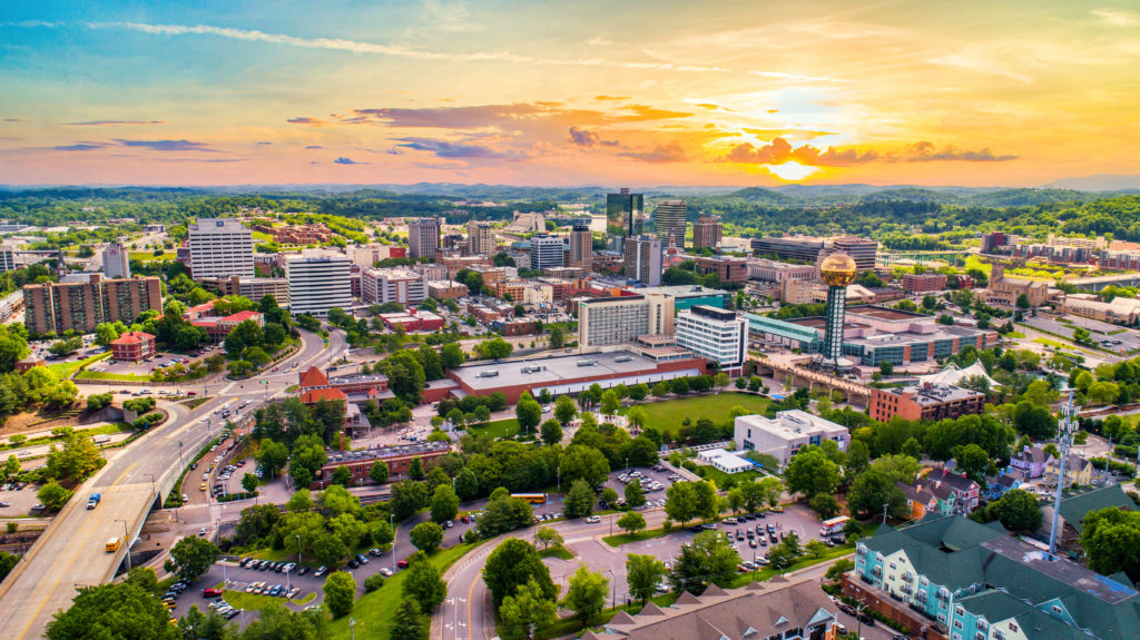 Aerial view of Knoxville, Tennessee