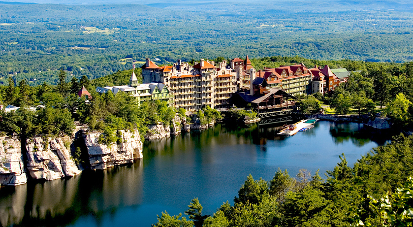 Aerial view of the Mohonk Mountain House, New York