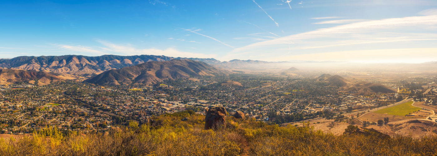 View of San Luis Obispo, California from the top of Cerro Peak