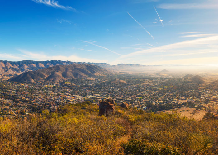View of San Luis Obispo, California from the top of Cerro Peak
