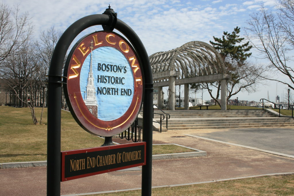 Sign welcoming visitors to Boston's North End