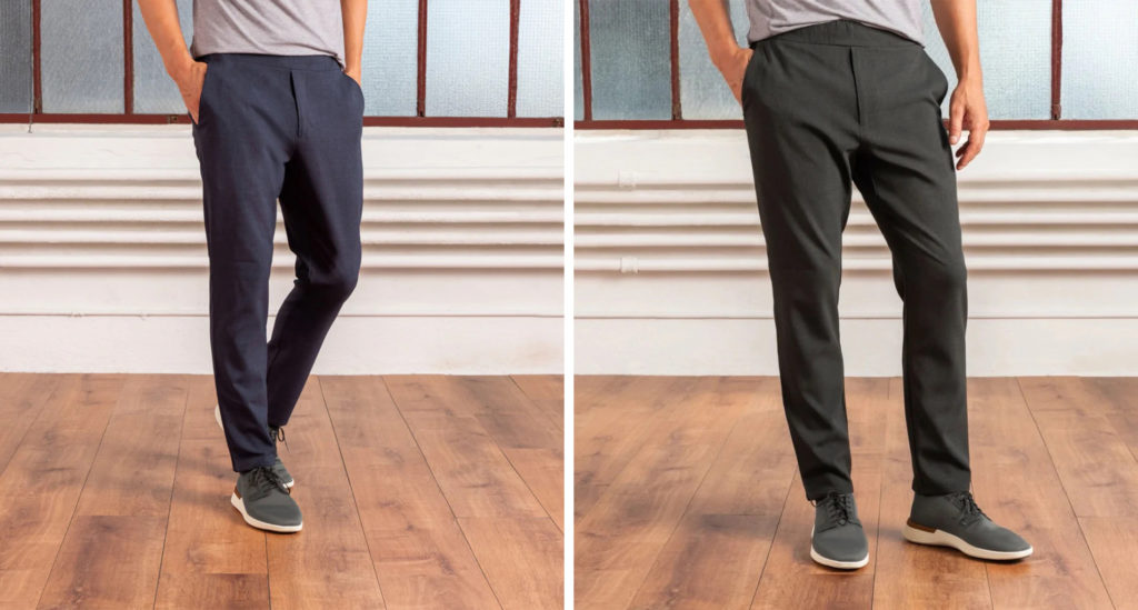 Two colors of the Bluffworks Airline Pants