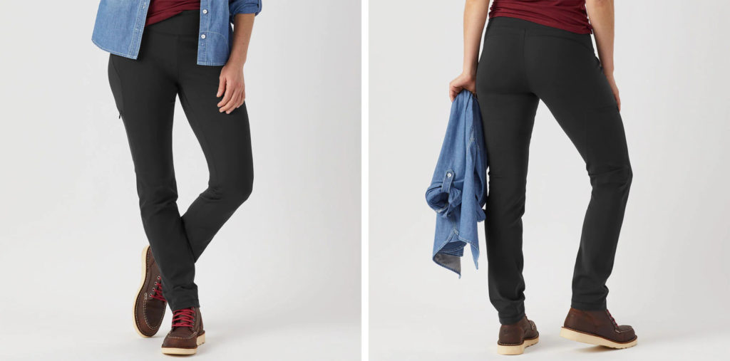Two views of the Duluth Trading’s NoGA Classic Slim Leg Pants