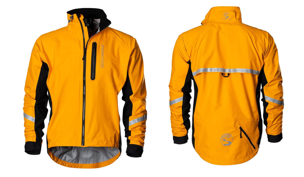 Front and back of the Showers Pass Elite 2.1 Jacket in yellow