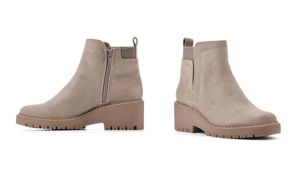 Two views of the White Mountain Dear Bootie in light tan