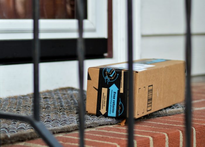Amazon package on front porch