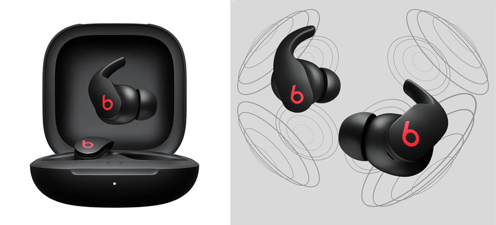 Two views of the Beats Fit Pro Noise Canceling Earbuds