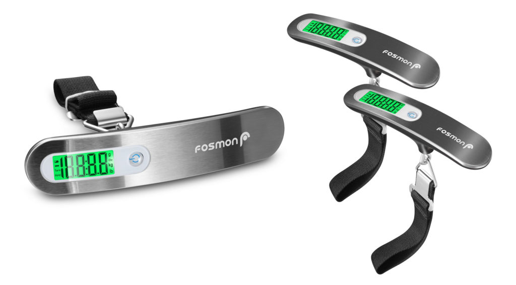 Multiple angle views of the Fosmon Digital Luggage Scale