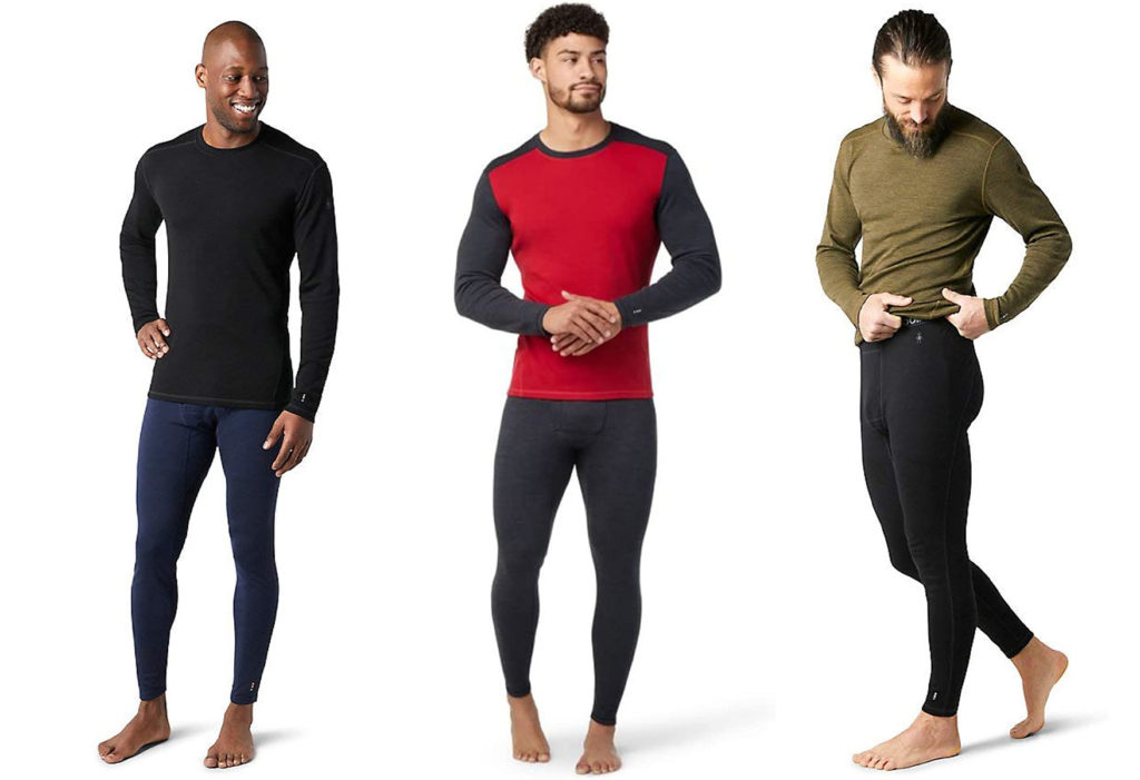 Three men modeling Smartwool's line of clothing 