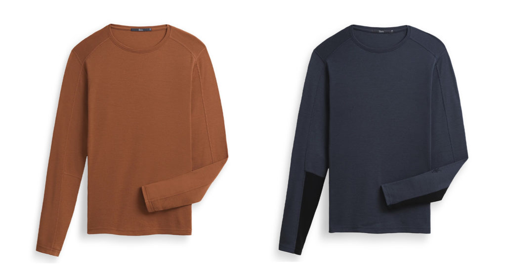 Two view of the Ibex Woolies long sleeved shirts